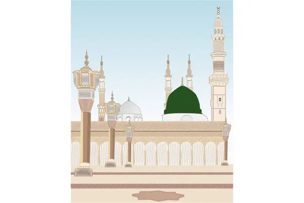 stock vector Vector Illustration of madina masjid nabawi 