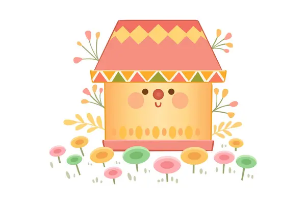 stock vector Vector Illustration of Cheerful House 