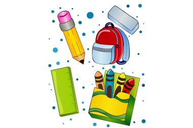 Vector Illustration of Back to school elements clipart