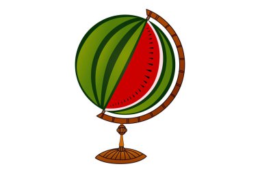 globe international watermelon Vector illustration drawing clipart