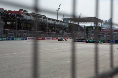 Bakü, Azerbaycan - 28 Nisan 2023: Bakü 2023 Formula 1 Grand Prix 'inde Yarış Başladı