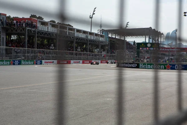 Bakú Azerbaiyán Abril 2023 Inicio Carrera Gran Premio Fórmula Bakú — Foto de Stock