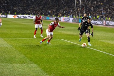 Bakü, Azerbaycan 22.02.2024 Karabağ Braga UEFA Avrupa Ligi
