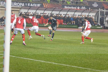 Bakü, Azerbaycan 22.02.2024 Karabağ Braga UEFA Avrupa Ligi