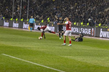 Bakü, Azerbaycan 22.02.2024 Karabağ Braga UEFA Avrupa Ligi