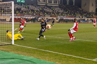 Bakü, Azerbaycan 22.02.2024 Karabağ Braga UEFA Avrupa Ligi