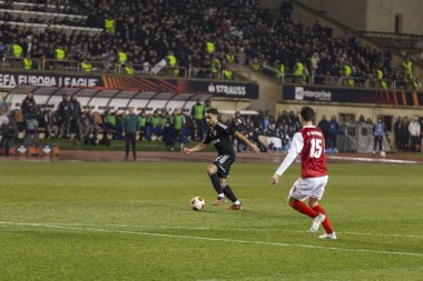 Bakü, Azerbaycan 22.02.2024 Karabağ Braga UEFA Avrupa Ligi