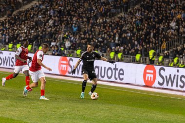 Bakü, Azerbaycan 22.02.2024 Karabağ Braga UEFA Avrupa Ligi