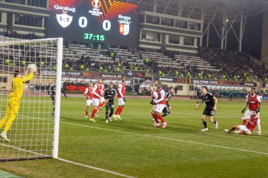Bakü, Azerbaycan 22.02.2024 Karabağ Braga UEFA Avrupa Ligi