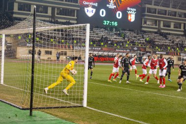 Bakü, Azerbaycan 22.02.2024 Karabağ Braga UEFA Avrupa Ligi