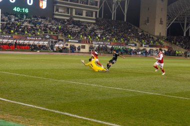 Bakü, Azerbaycan 22.02.2024 Karabağ Braga UEFA Avrupa Ligi