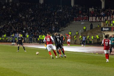 Bakü, Azerbaycan 22.02.2024 Karabağ Braga UEFA Avrupa Ligi