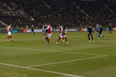 Bakü, Azerbaycan 22.02.2024 Karabağ Braga UEFA Avrupa Ligi