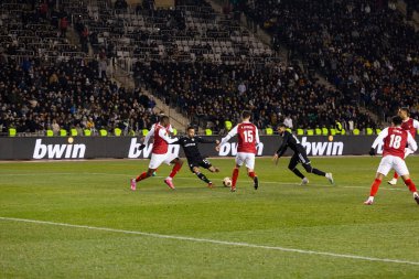 Bakü, Azerbaycan 22.02.2024 Karabağ Braga UEFA Avrupa Ligi
