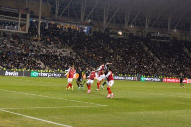 Bakü, Azerbaycan 22.02.2024 Karabağ Braga UEFA Avrupa Ligi