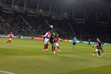 Bakü, Azerbaycan 22.02.2024 Karabağ Braga UEFA Avrupa Ligi
