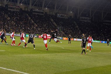 Bakü, Azerbaycan 22.02.2024 Karabağ Braga UEFA Avrupa Ligi