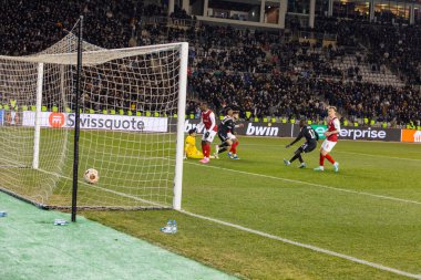 Bakü, Azerbaycan 22.02.2024 Karabağ Braga UEFA Avrupa Ligi