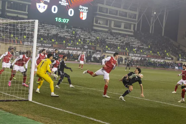 Bakü, Azerbaycan 22.02.2024 Karabağ Braga UEFA Avrupa Ligi