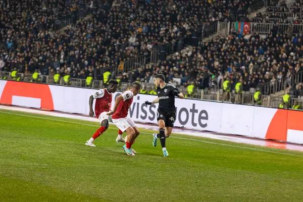 Bakü, Azerbaycan 22.02.2024 Karabağ Braga UEFA Avrupa Ligi