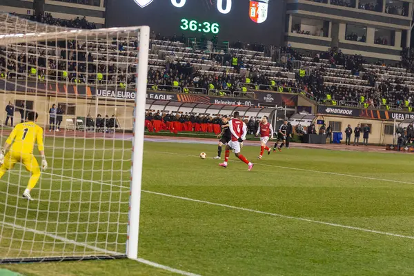 Bakü, Azerbaycan 22.02.2024 Karabağ Braga UEFA Avrupa Ligi