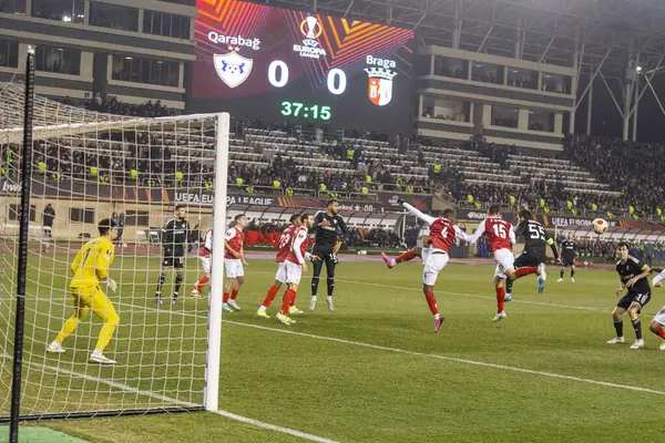 Bakü, Azerbaycan 22.02.2024 Karabağ Braga UEFA Avrupa Ligi