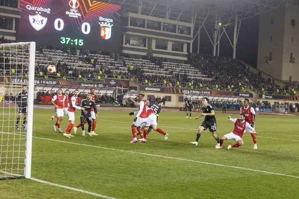 Bakü, Azerbaycan 22.02.2024 Karabağ Braga UEFA Avrupa Ligi