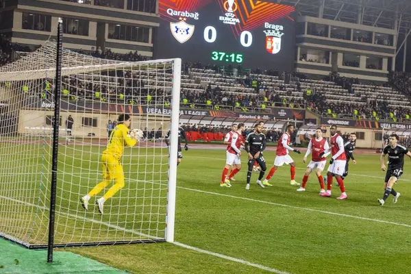 Bakü, Azerbaycan 22.02.2024 Karabağ Braga UEFA Avrupa Ligi