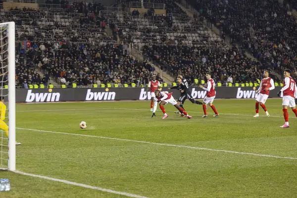 Bakü, Azerbaycan 22.02.2024 Karabağ Braga UEFA Avrupa Ligi