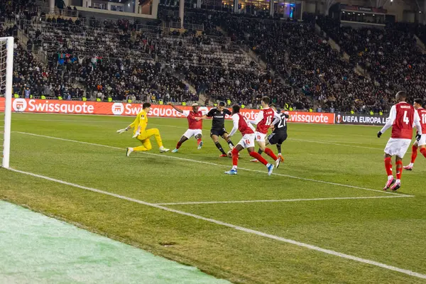 Bakü, Azerbaycan 22.02.2024 Karabağ Braga UEFA Avrupa Ligi