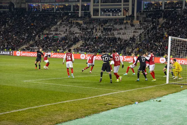 Bakü, Azerbaycan 22.02.2024 Karabağ Braga UEFA Avrupa Ligi