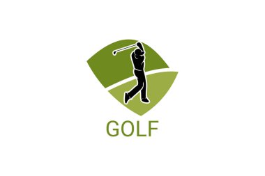 Golf sporu vektör çizgisi simgesi. Bir golf oyuncusu topa vuruyor. spor pictogram, vektör illüstrasyonu.