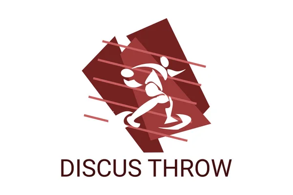 Discus Throw Sport Vector Line Icon Discus Throw Stance Sport — 图库矢量图片