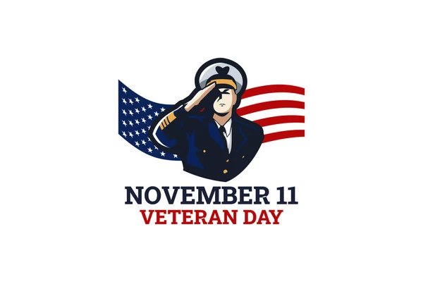 November 11, Happy Veteran Day.  Public holidays in the United States Vector Illustration. Suitable for greeting card, poster and banner.