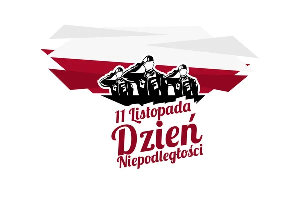 Tłumaczenie Listopada Dzień Niepodległości Szczęśliwego Dnia Niepodległości Polski Wektor Ilustracji — Wektor stockowy