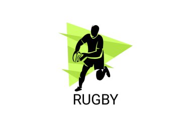 Rugby spor vektörü basit bir simge. Ragbi oynuyorum. spor pictogram, vektör illüstrasyonu.