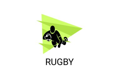 Rugby spor vektörü basit bir simge. Ragbi oynuyorum. spor pictogram, vektör illüstrasyonu.