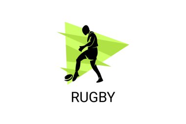 Rugby spor vektörü basit bir simge. Ragbi oynuyorum. spor pictogram, vektör illüstrasyonu.