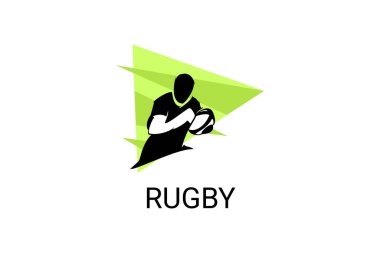 Rugby spor vektörü basit bir simge. Ragbi oynuyorum. spor pictogram, vektör illüstrasyonu.