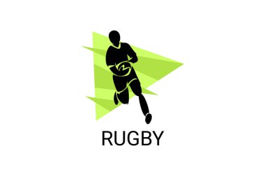 Rugby spor vektörü basit bir simge. Ragbi oynuyorum. spor pictogram, vektör illüstrasyonu.