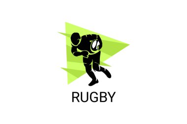 Rugby spor vektörü basit bir simge. Ragbi oynuyorum. spor pictogram, vektör illüstrasyonu.