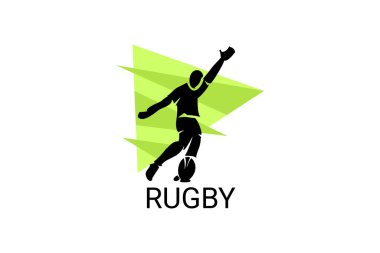 Rugby spor vektörü basit bir simge. Ragbi oynuyorum. spor pictogram, vektör illüstrasyonu.