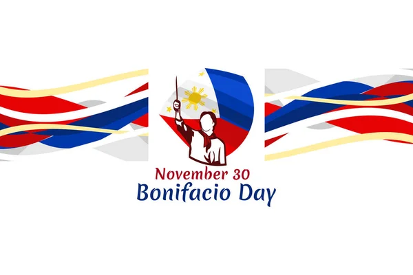 November Happy Bonifacio Day Vector Illustration Suitable Greeting Card Poster — Stock Vector