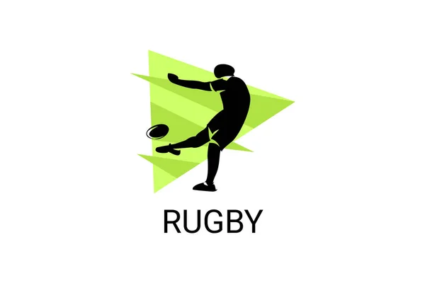 Rugby Esporte Vetor Ícone Simples Jogar Rugby Pictograma Esportivo Ilustração — Vetor de Stock