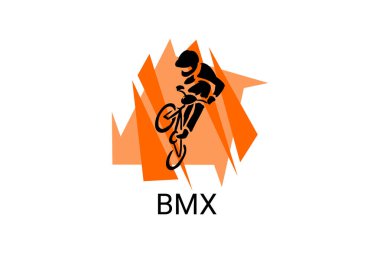 Bisiklet motokros veya BMX spor vektör çizgisi simgesi. spor pictogram, vektör illüstrasyonu.