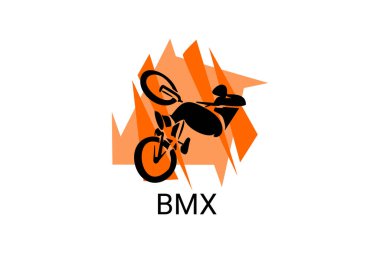 Bisiklet motokros veya BMX spor vektör çizgisi simgesi. spor pictogram, vektör illüstrasyonu.