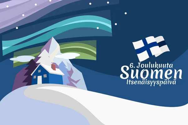 Překlad Prosinec Šťastný Den Nezávislosti Den Nezávislosti Finska Vektorové Ilustrace — Stockový vektor