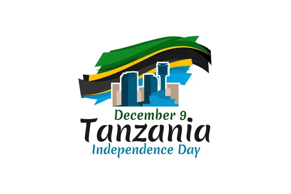 Dicembre Festa Dell Indipendenza Della Tanzania Illustrazione Vettoriale Adatto Biglietto — Vettoriale Stock
