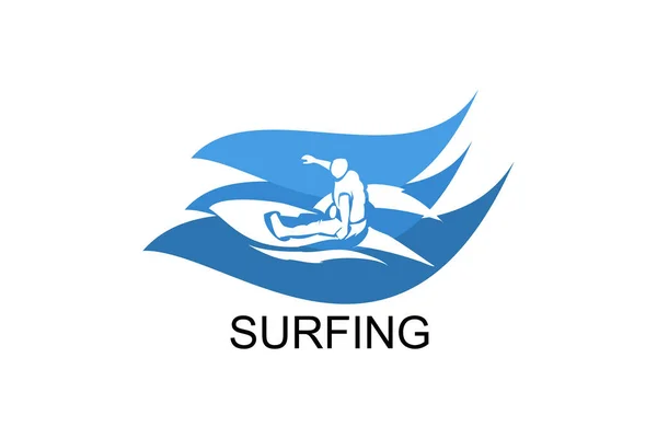 surfing sport vector line icon. a surfer is surfing in the sea. sport pictogram, vector illustration.