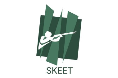 skeet sport vector line icon. an athlete posing for a shot. sport pictogram, vector illustration.